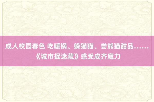 成人校园春色 吃暖锅、躲猫猫、尝熊猫甜品……《城市捉迷藏》感受成齐魔力