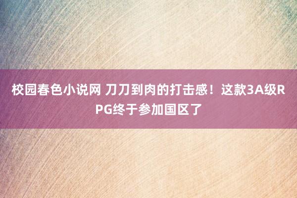 校园春色小说网 刀刀到肉的打击感！这款3A级RPG终于参加国区了