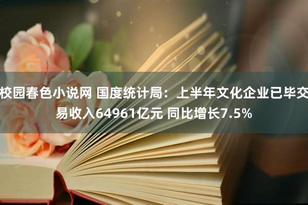 校园春色小说网 国度统计局：上半年文化企业已毕交易收入64961亿元 同比增长7.5%