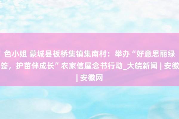 色小姐 蒙城县板桥集镇集南村：举办“好意思丽绿书签，护苗伴成长”农家信屋念书行动_大皖新闻 | 安徽网