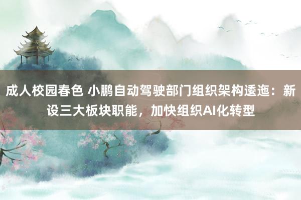 成人校园春色 小鹏自动驾驶部门组织架构逶迤：新设三大板块职能，加快组织AI化转型