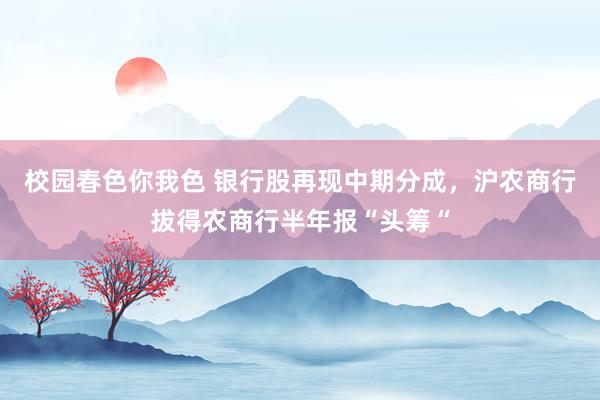 校园春色你我色 银行股再现中期分成，沪农商行拔得农商行半年报“头筹“