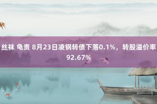 丝袜 龟责 8月23日凌钢转债下落0.1%，转股溢价率92.67%